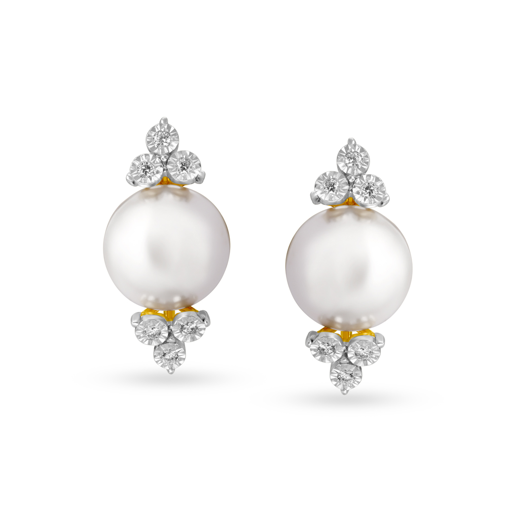 Graceful Floral Diamond Fancy Stud Earrings