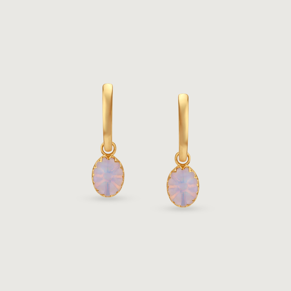 Sun Glow Opal Gold Hoop Earrings,,hi-res image number null