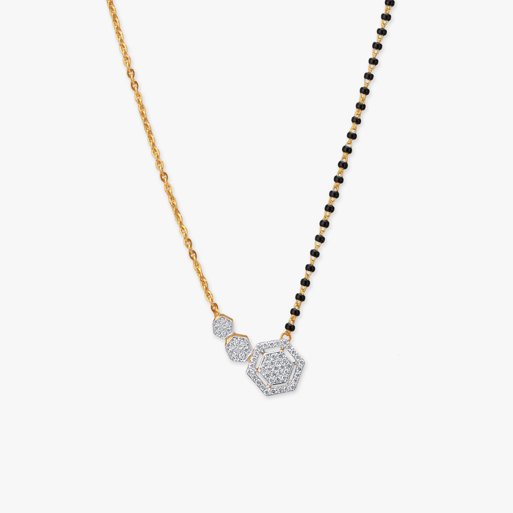 Chic Hexagon Diamond Mangalsutra,,hi-res image number null