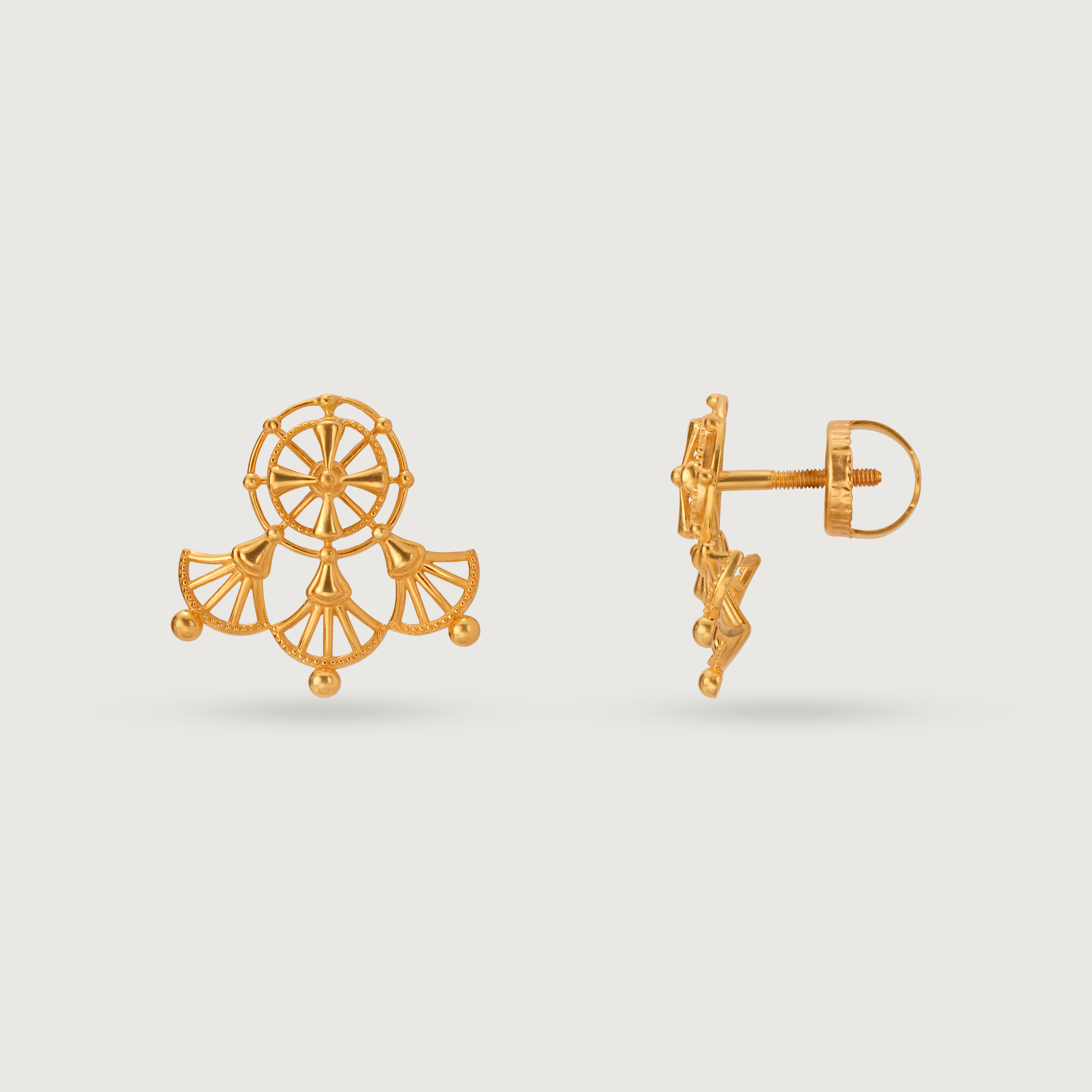 Tarpa Legacy 22KT Gold Stud Earrings,,hi-res image number null