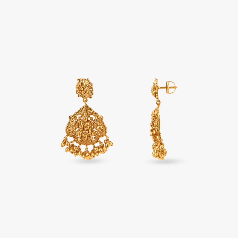 Peacock Nakshi Gold Temple Short Necklace Set,,hi-res image number null
