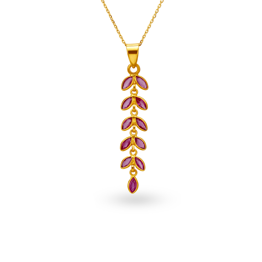 Mona Ruby Pendant Earrings Set,,hi-res image number null