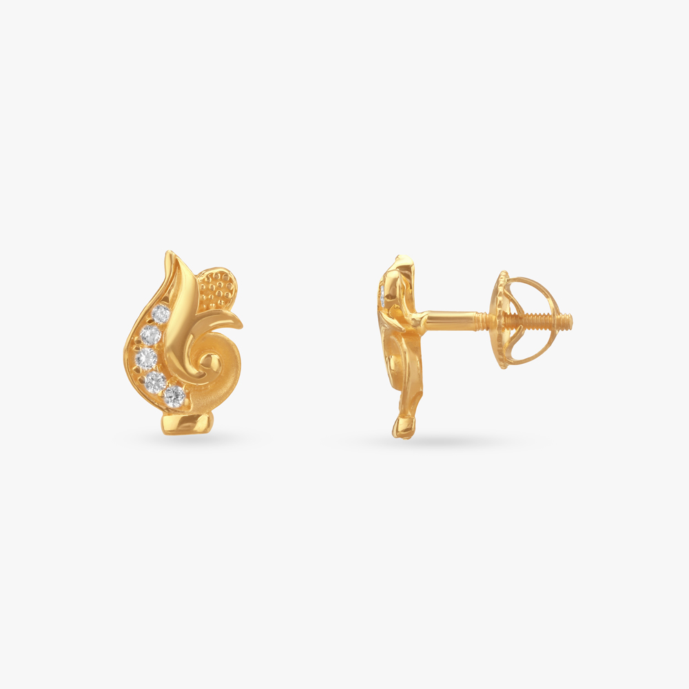 

Twirl Shine Gold Stud Earrings