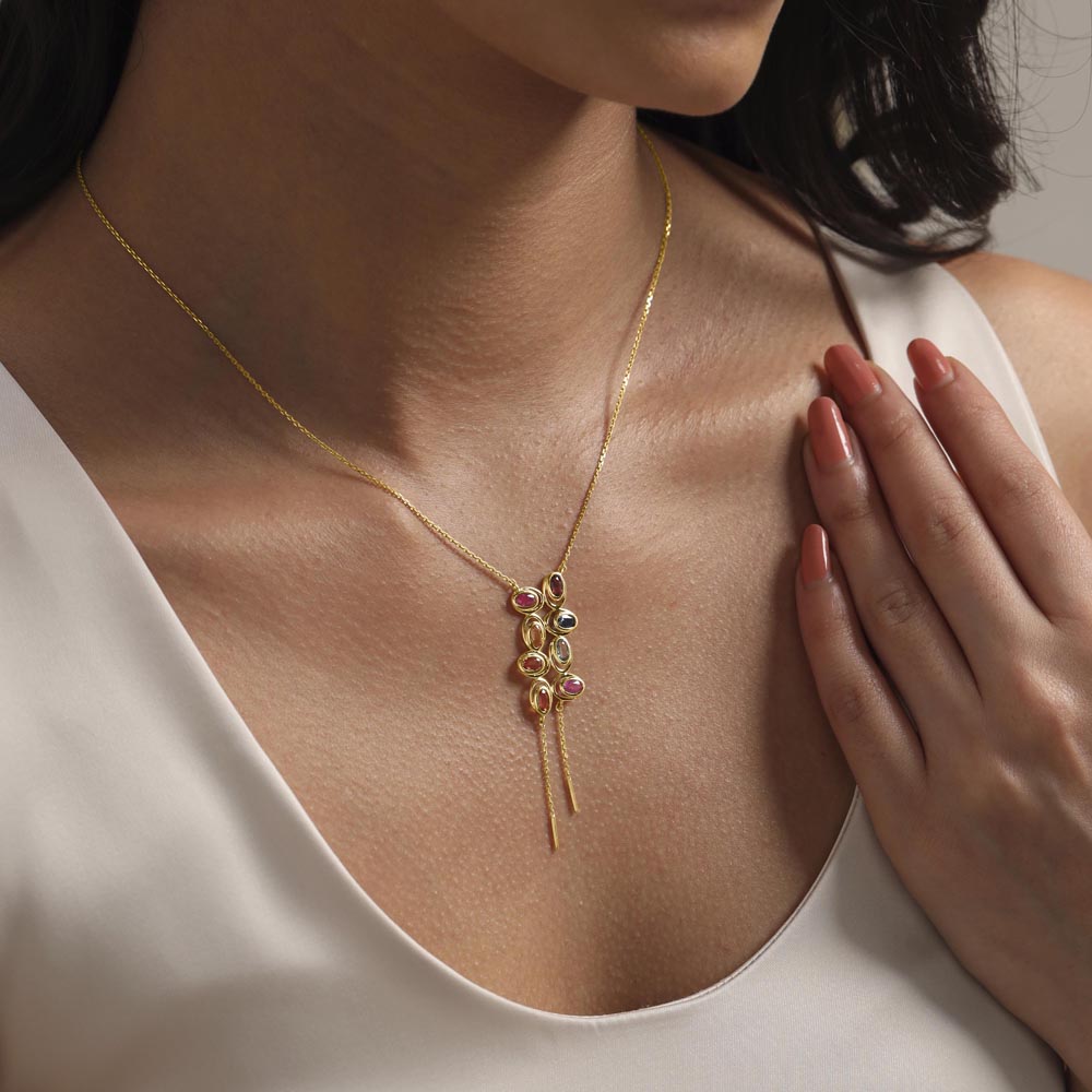 Glow Drop Sapphire Necklace,,hi-res image number null