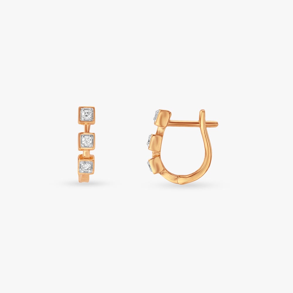 Trio Frame Diamond Hoop Earrings,,hi-res image number null