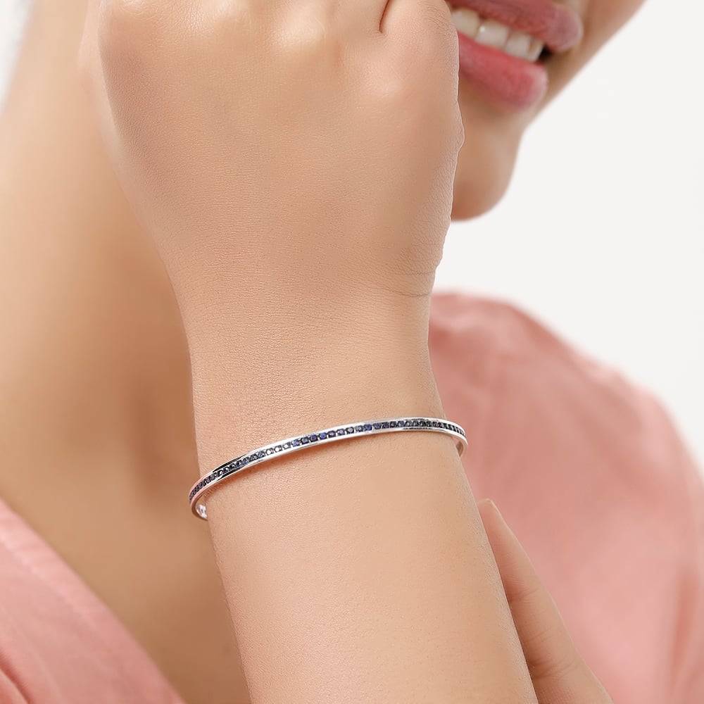 14 KT Blue Sapphire Bangle,,hi-res image number null