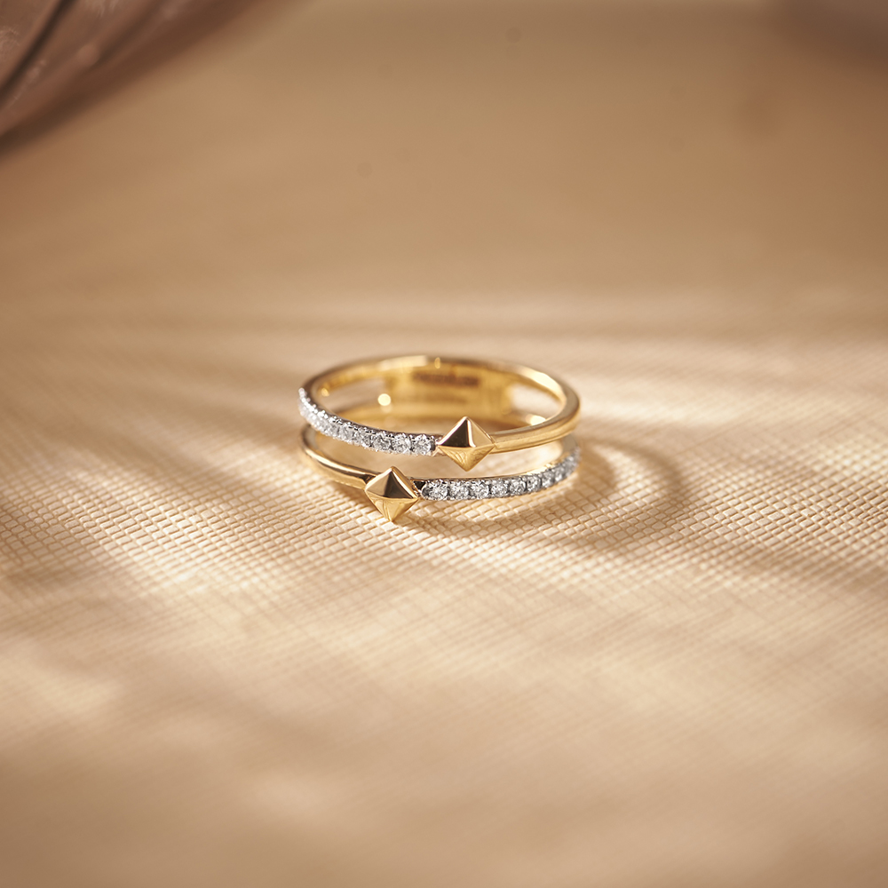 His & Her Edition Band 18KT Gold Couple Ring -Single Piece