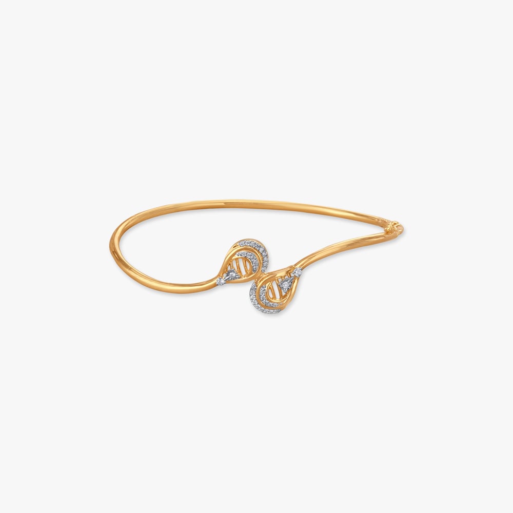 Twirling Leaf Diamond Bangle,,hi-res image number null
