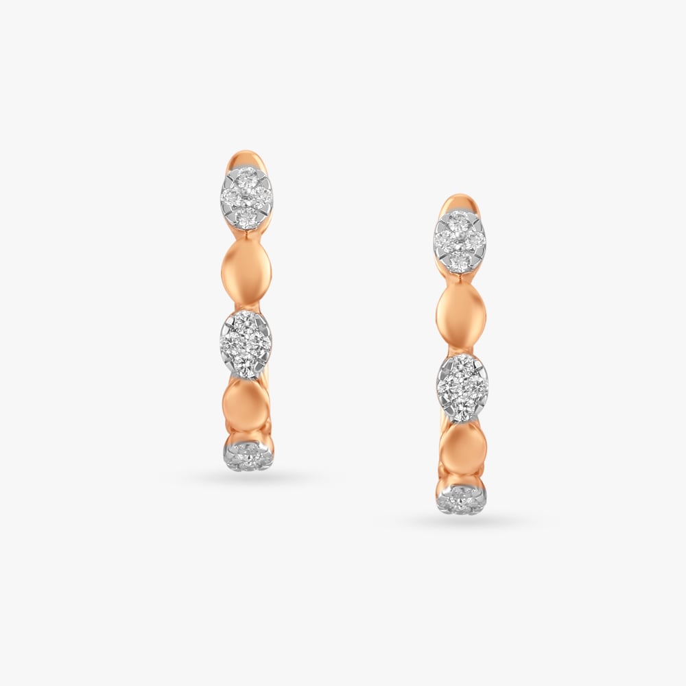 Graceful Simple Diamond Hoop Earrings,,hi-res image number null