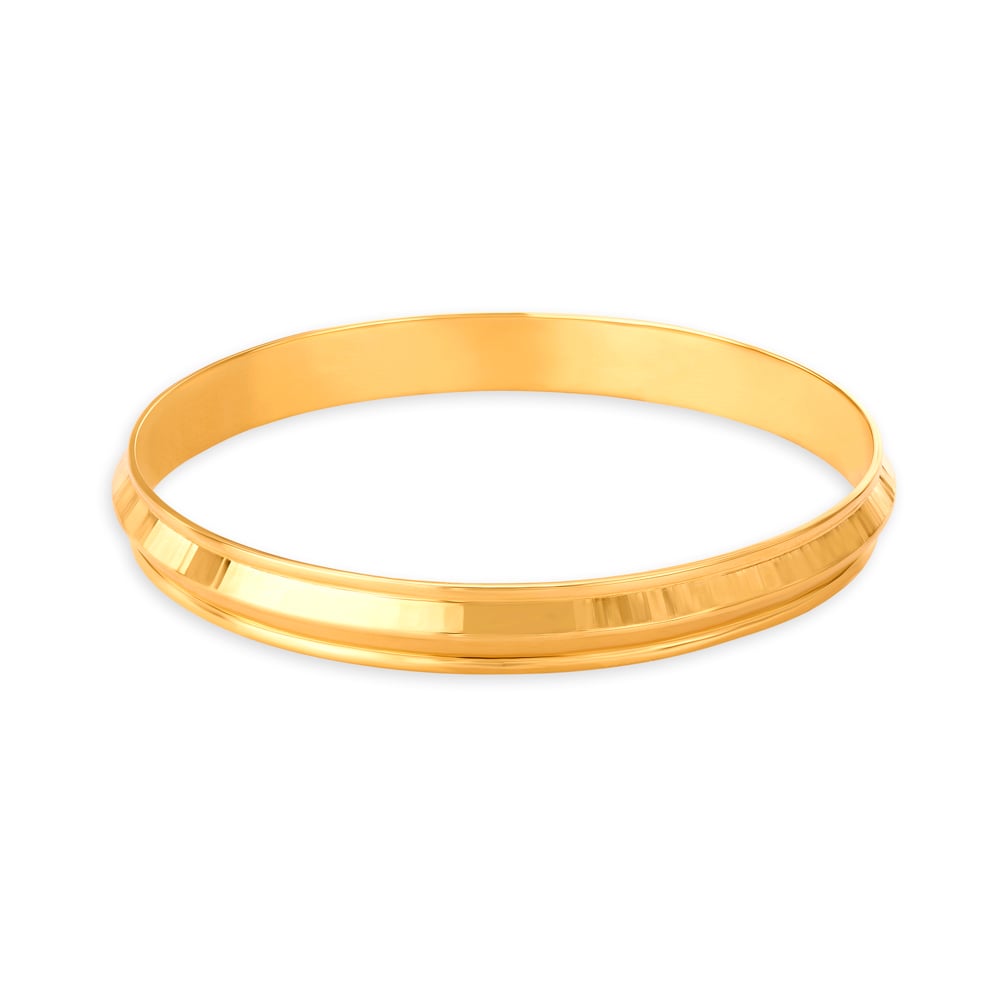

Bold Reflection Gold Kada for Men