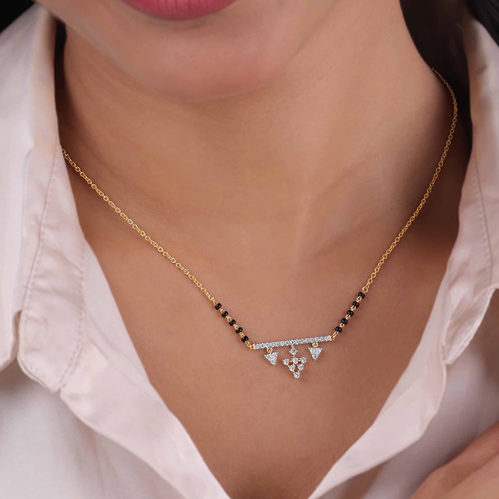 Chic Cascading Diamond Mangalsutra,,hi-res image number null