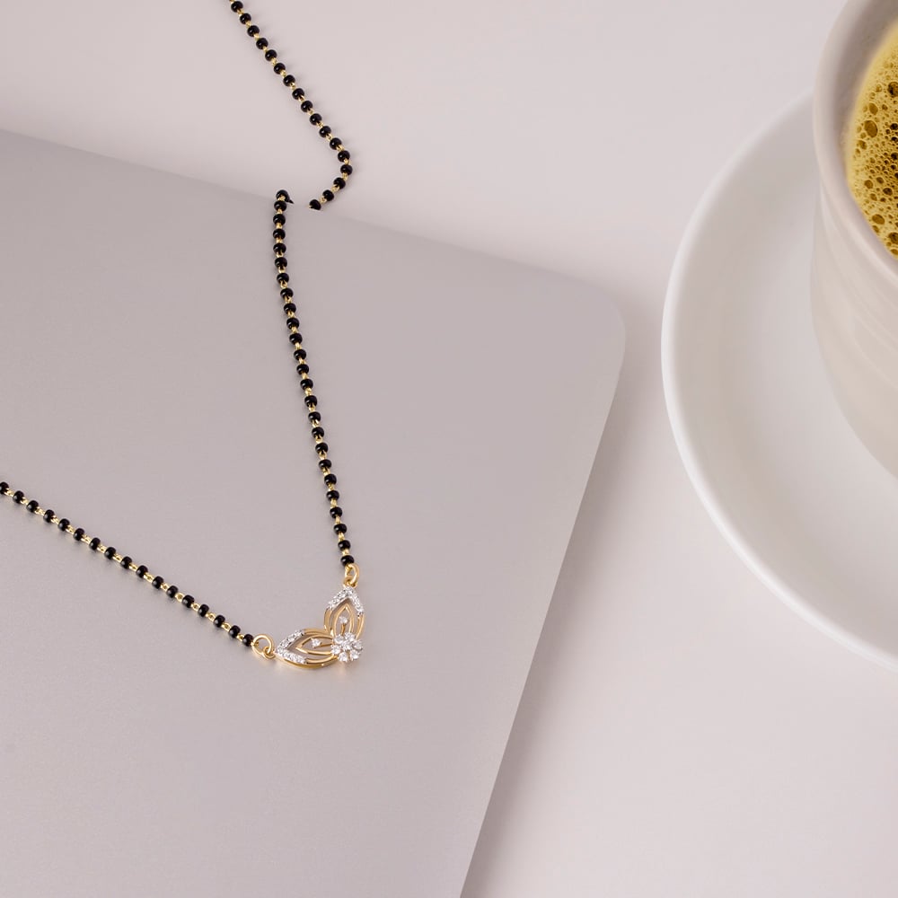 Whispering Wings Gold and Diamond Mangalsutra,,hi-res image number null
