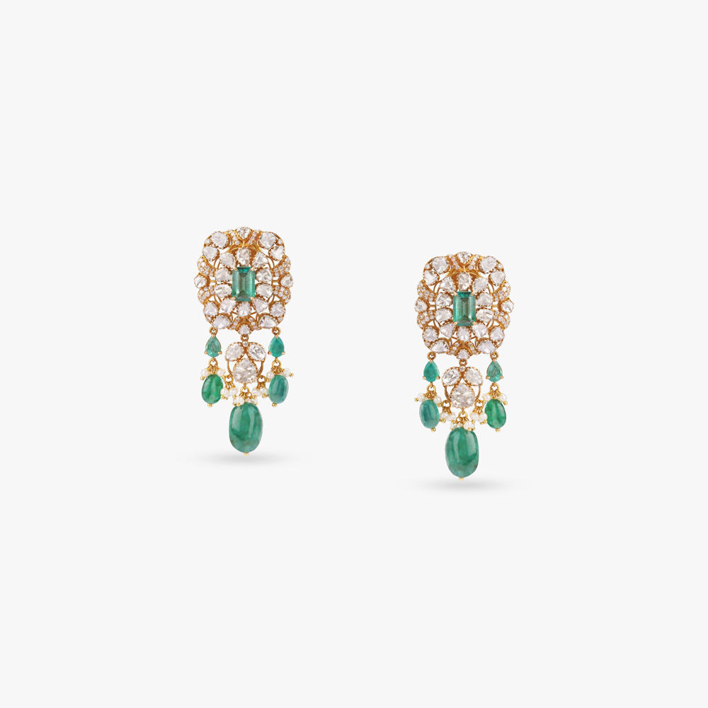 Emerald Polki Cascade Choker Set,,hi-res image number null