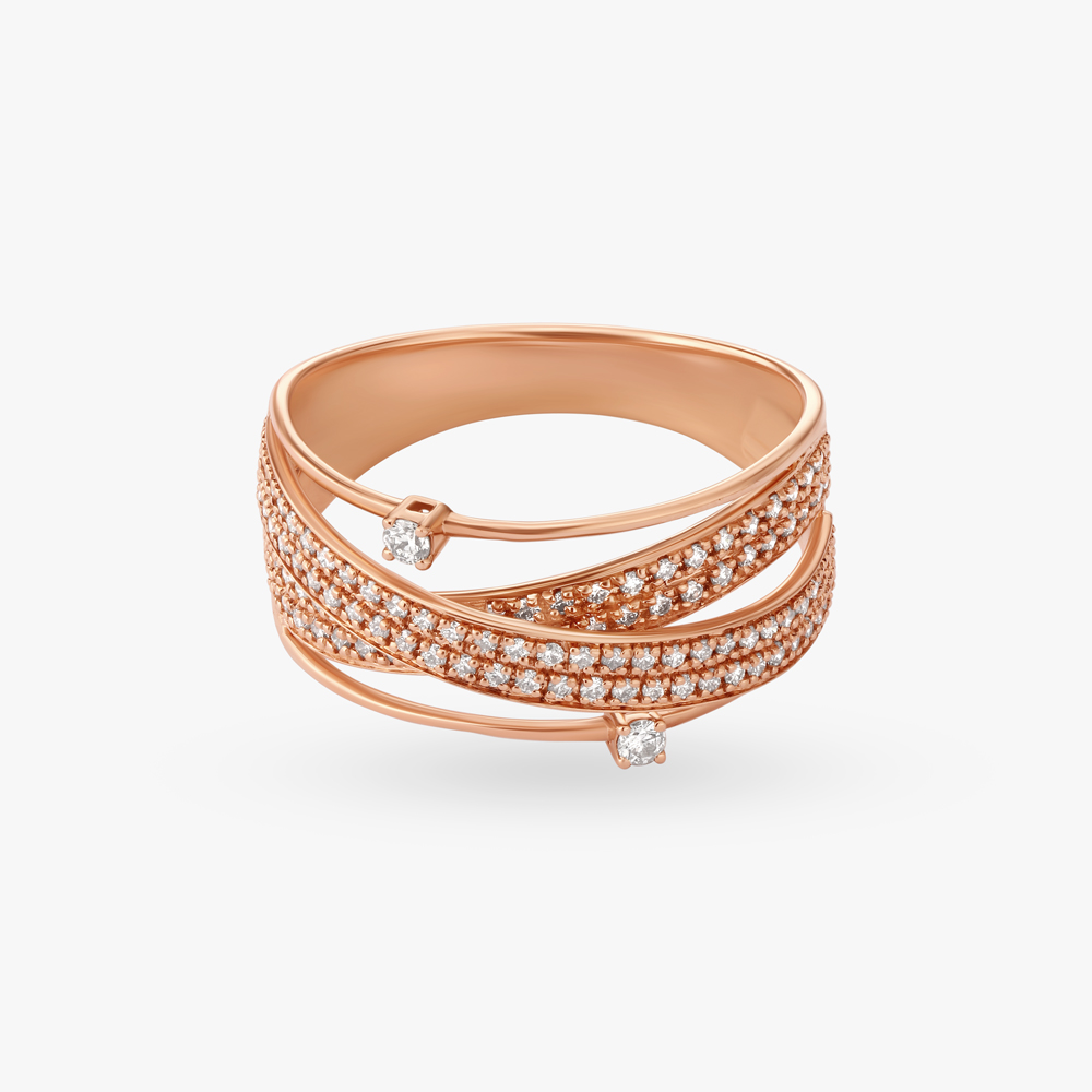Elegant Crossover Diamond Ring,,hi-res image number null