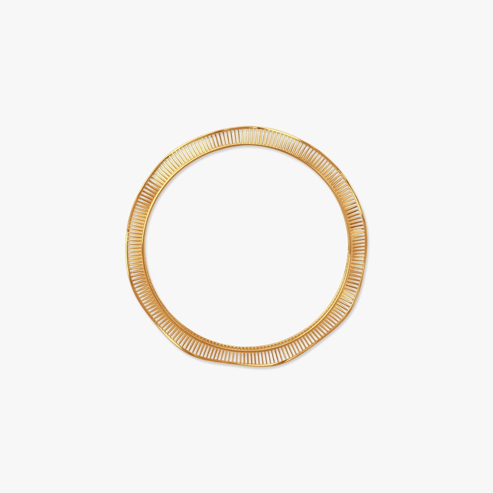 Wave Line Gold Bangle,,hi-res image number null