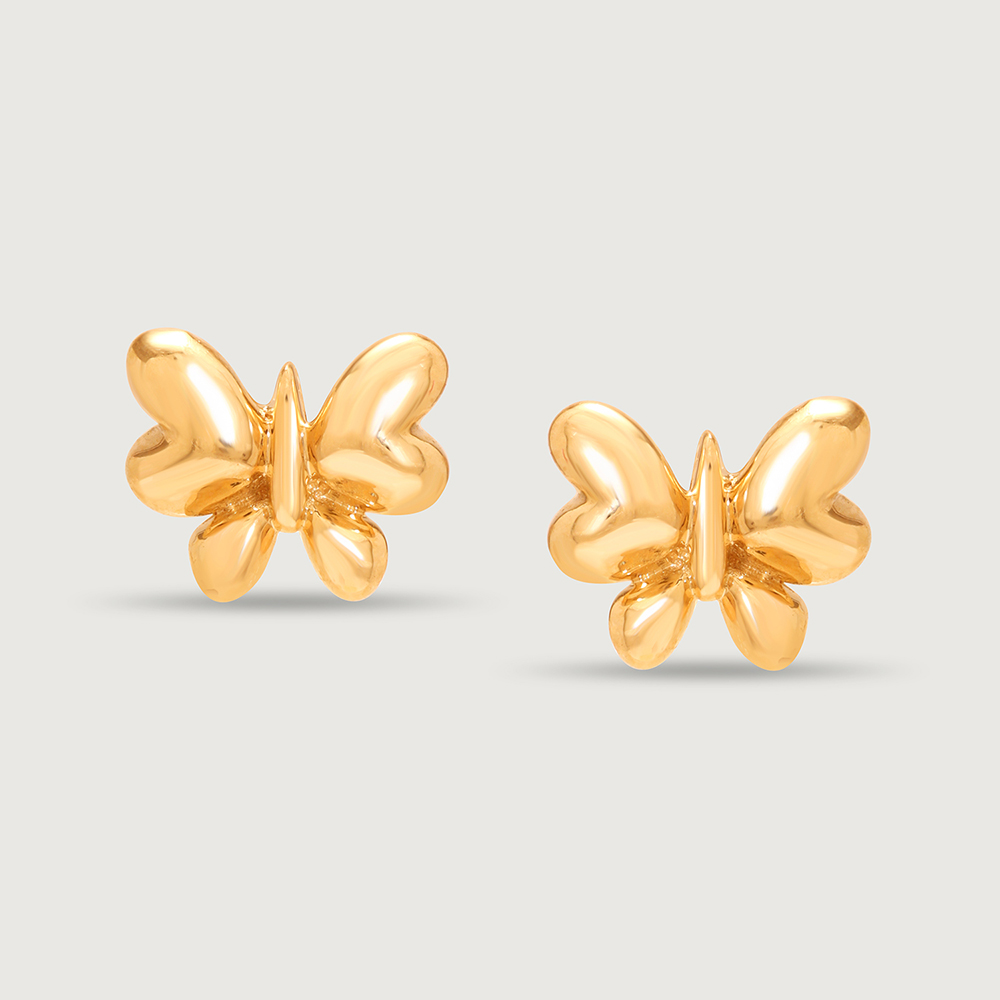 Enchanted Butterfly 14KT Gold Stud Earring,,hi-res image number null