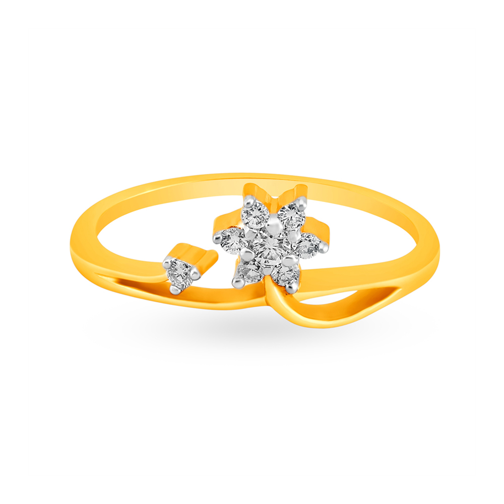 Glimmering Flora Diamond Finger Ring,,hi-res image number null