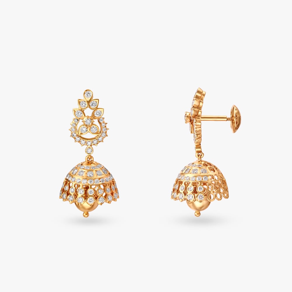 Royal Diamond Jhumka Earrings,,hi-res image number null