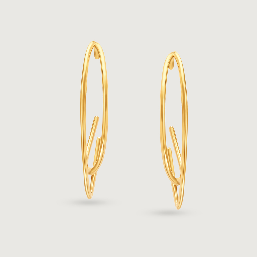 Eclipse Flare 14KT Hoop Earrings,,hi-res image number null