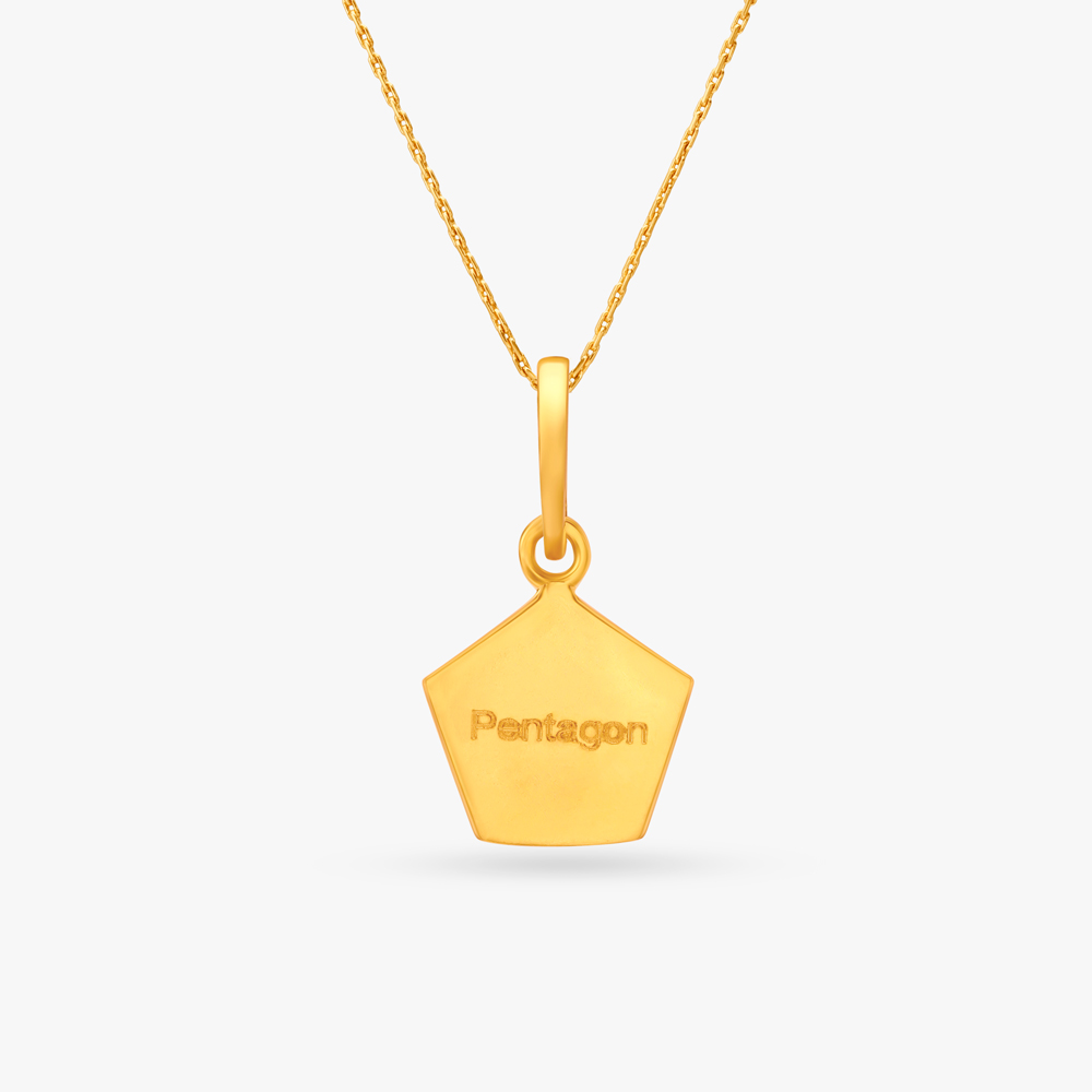 Geometric Gold Pendant With Enamel for Kids,,hi-res image number null