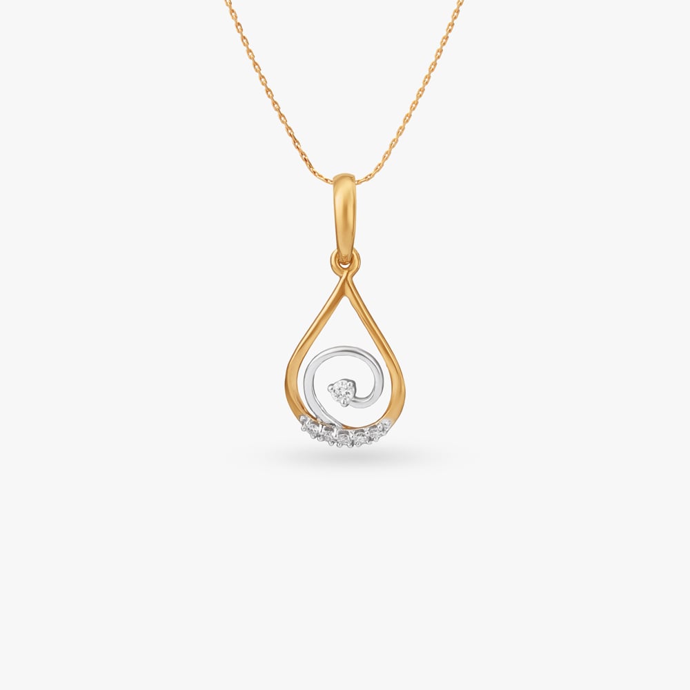 

Twirl Drop Diamond Pendant