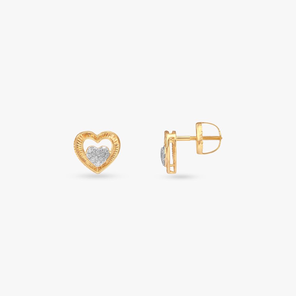 Aurora Heart Diamond Stud Earrings,,hi-res image number null