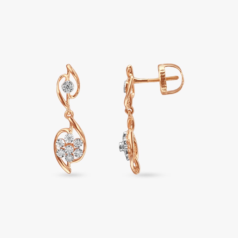 Curve Whisper Diamond Drop Earrings,,hi-res image number null