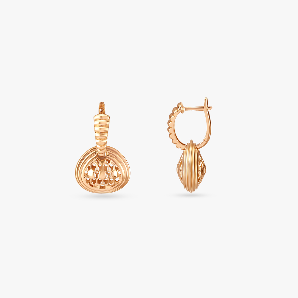Chic Filigree Gold Hoop Earrings,,hi-res image number null