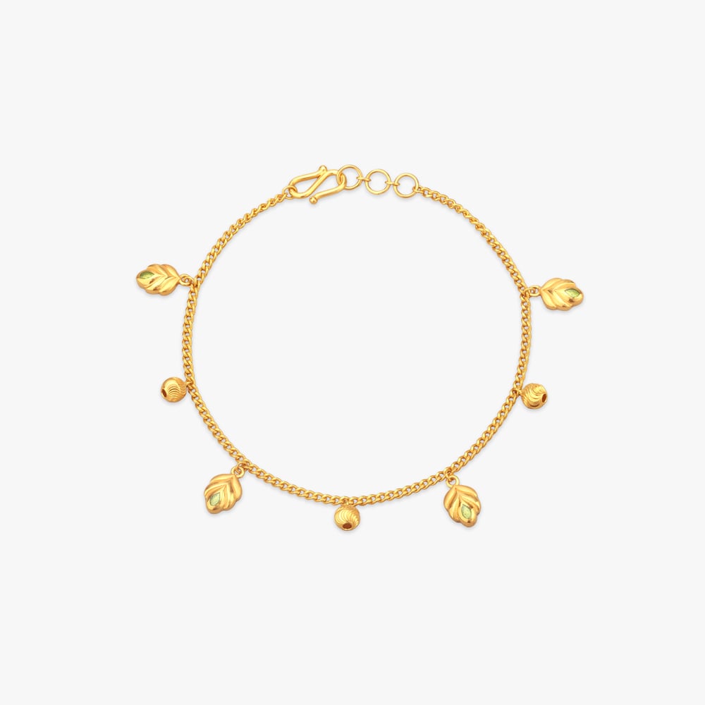 

Leaflet Charm Gold Bracelet