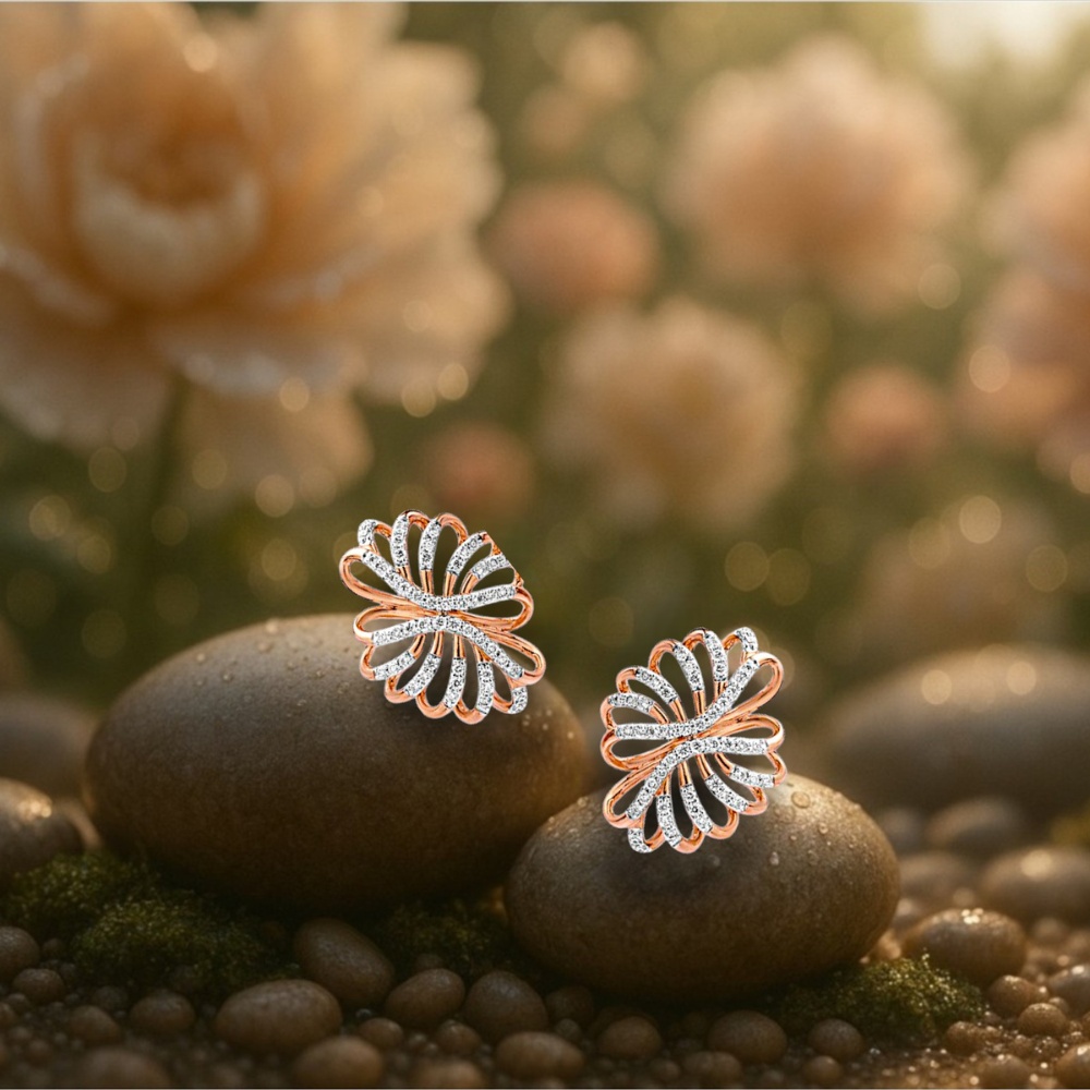 

Floral Loop Diamond Stud Earrings