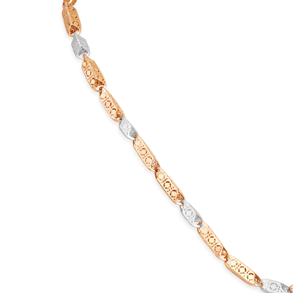 Carved Dual Tone Gold Chain For Men,,hi-res image number null