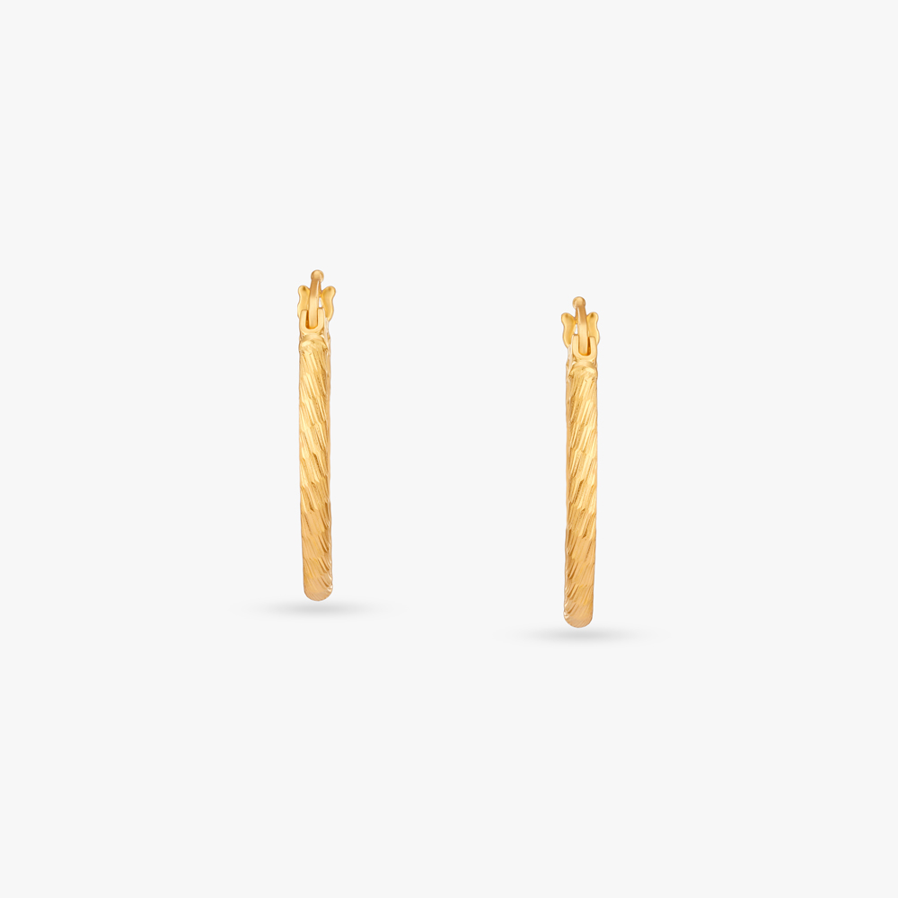 Etched Brilliance Gold Hoop Earrings,,hi-res image number null