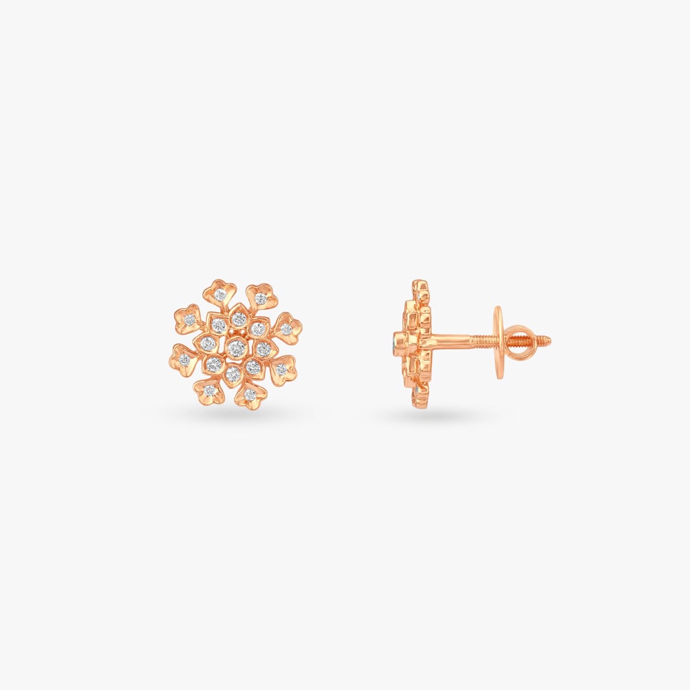 Starry Rosette Diamond Stud Earrings,,hi-res image number null