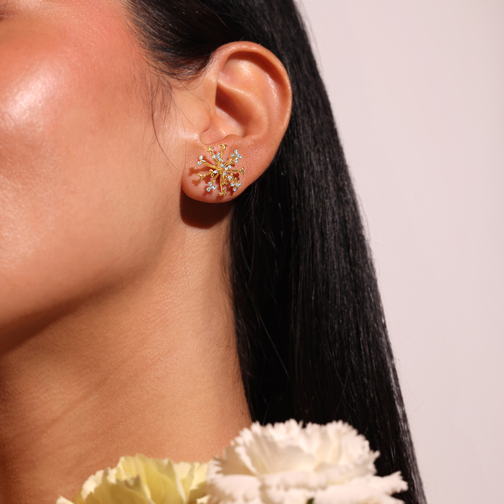 Filigree Florets Diamond Stud Earrings,,hi-res image number null