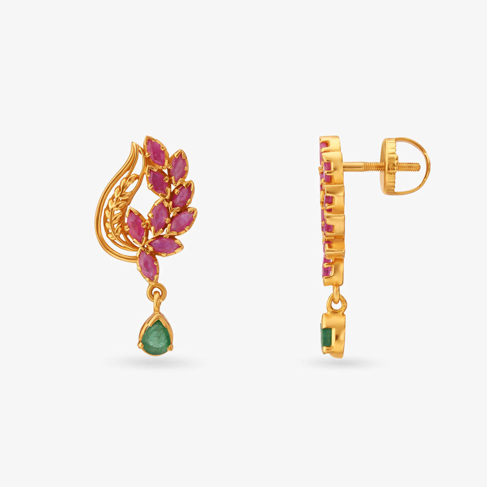Blooming Bliss Gold Pendant with Chain and Earrings Set,,hi-res image number null