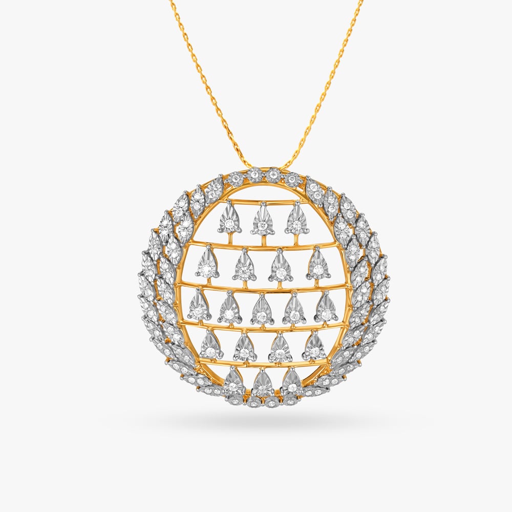 Shimmering Grid Diamond Pendant and Earrings Set,,hi-res image number null
