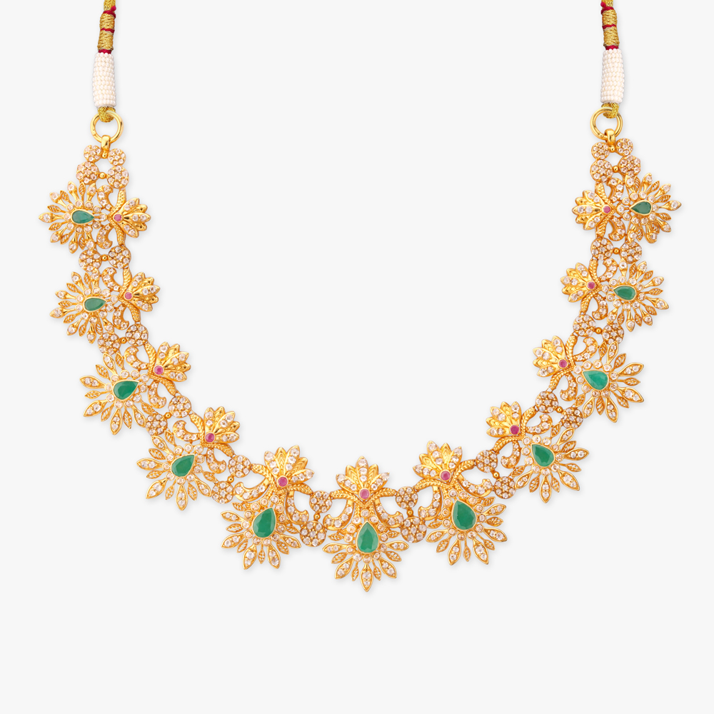 Clustered Splendour Gold Necklace Set,,hi-res image number null