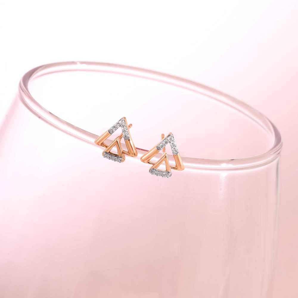 Gleam Edge Diamond Stud Earrings,,hi-res image number null