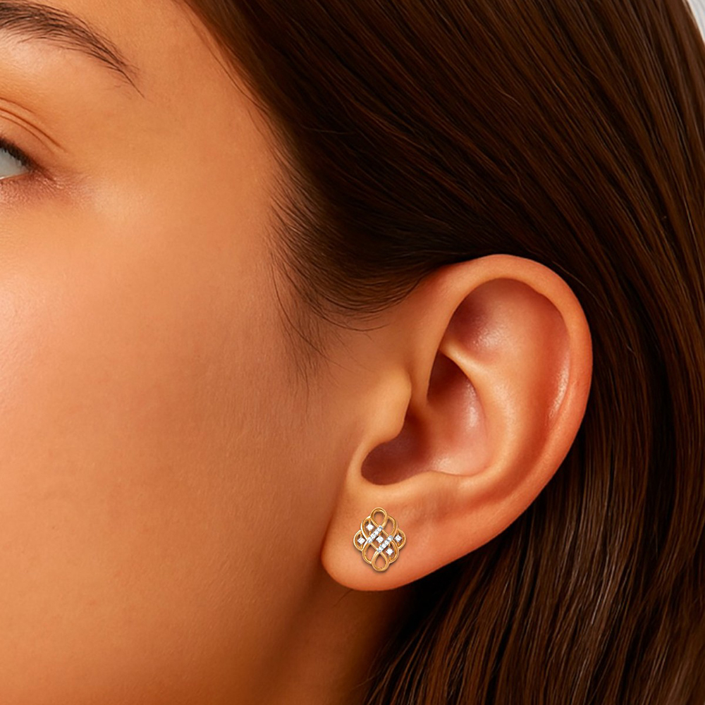 Timeless Twists Diamond Stud Earrings,,hi-res image number null