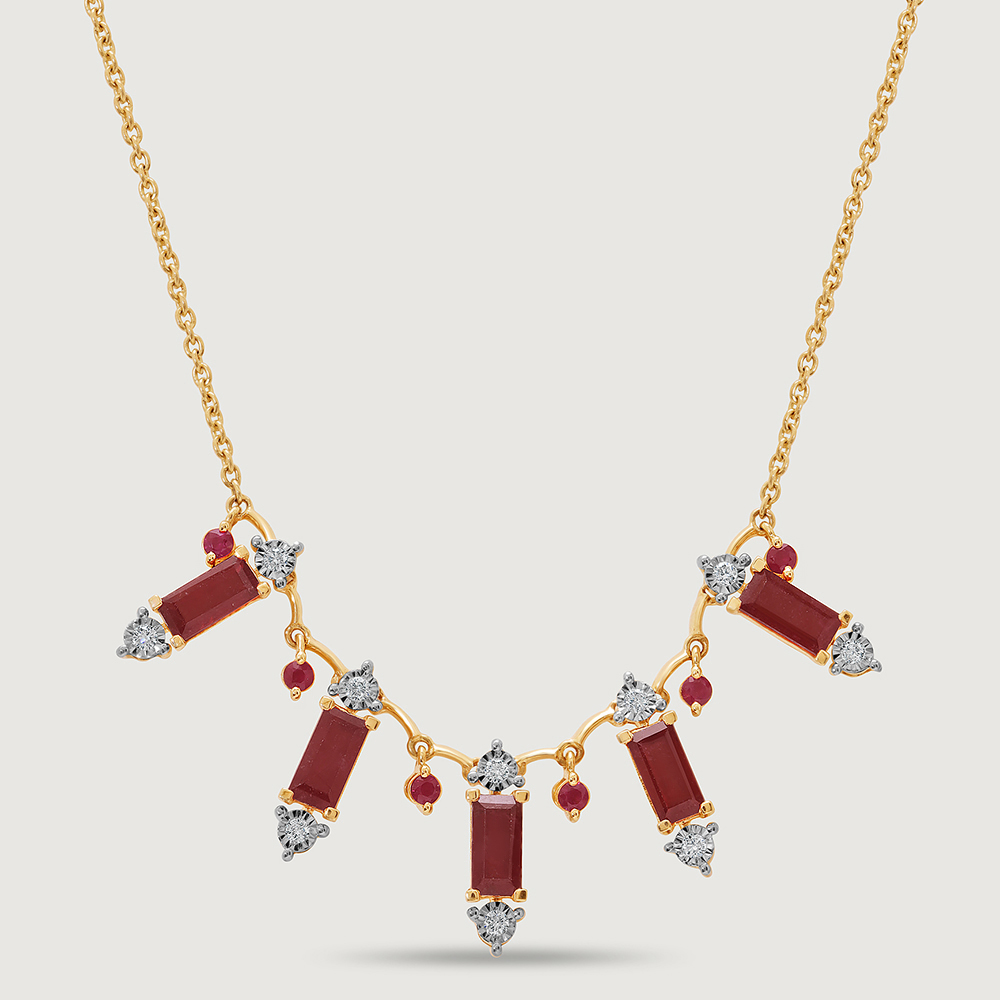 Scarlet Soire 14KT Diamond & Ruby Necklace,,hi-res image number null