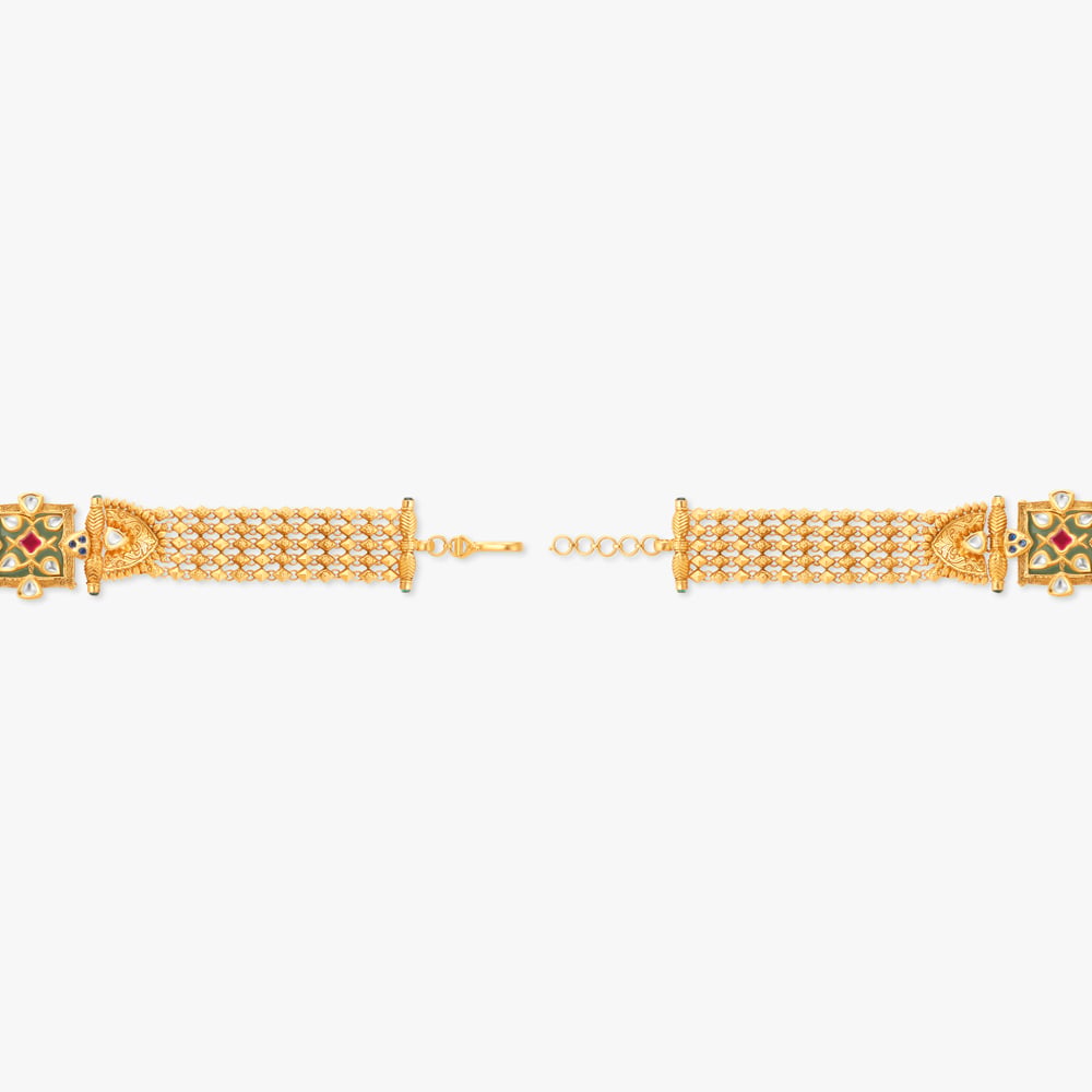 Bedazzling Kundan Inlay Work Bracelet,,hi-res image number null