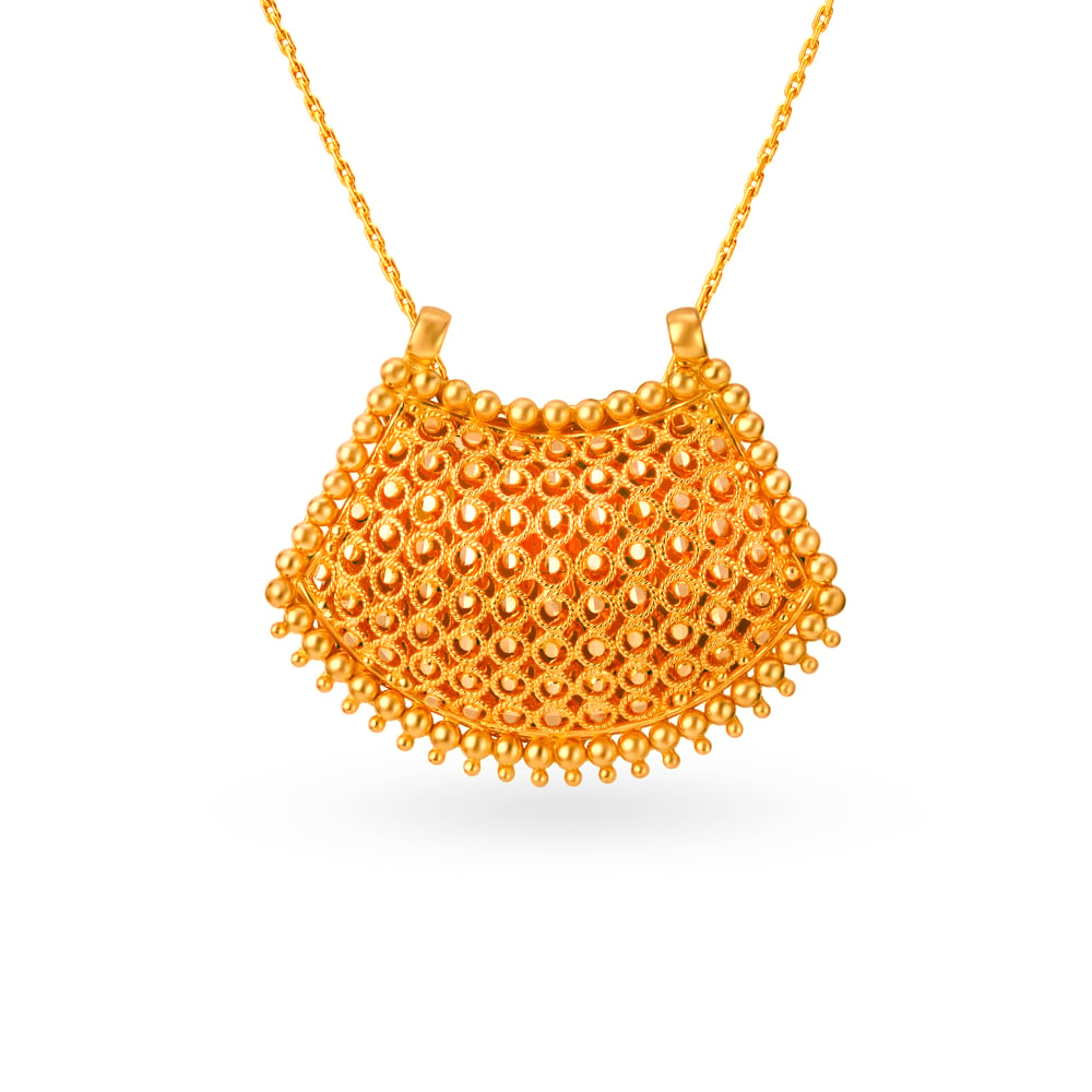 Shimmering Gold Mangalsutra Pendant,,hi-res image number null