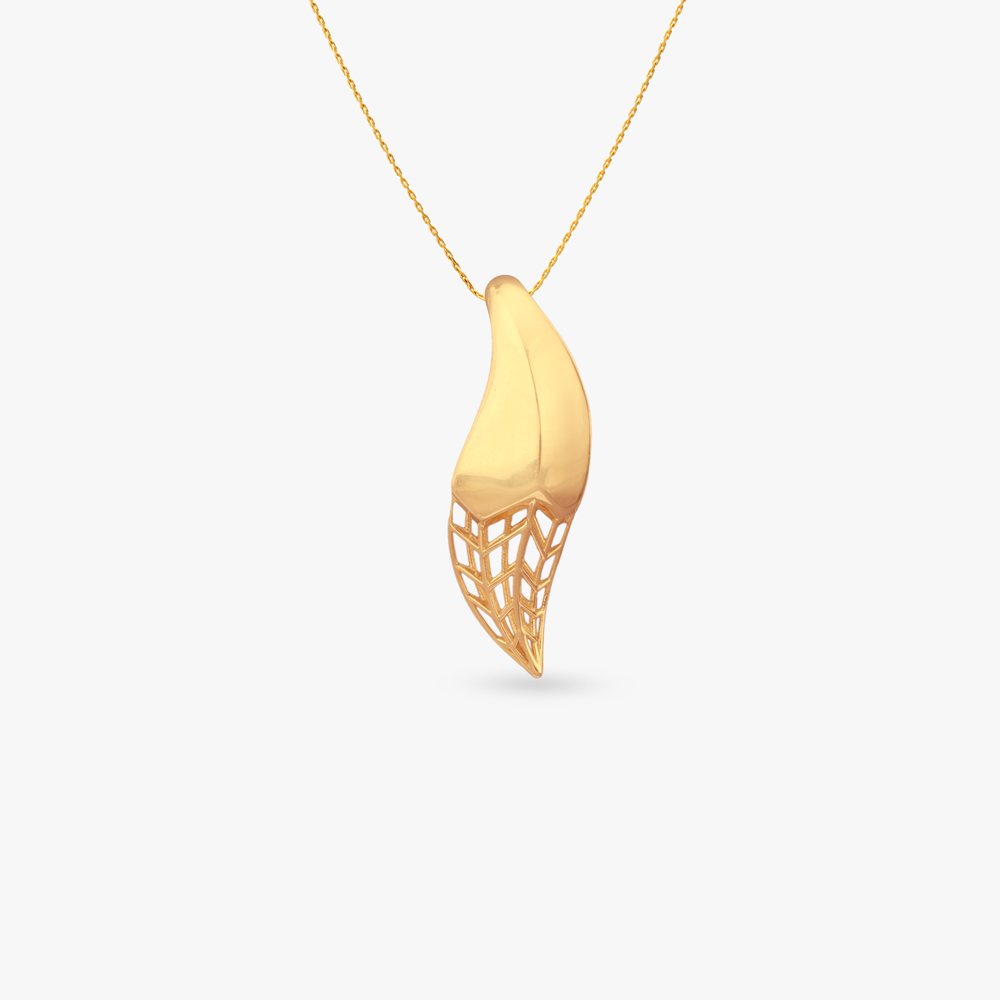Veil Wing Gold Pendant and Earring Set,,hi-res image number null