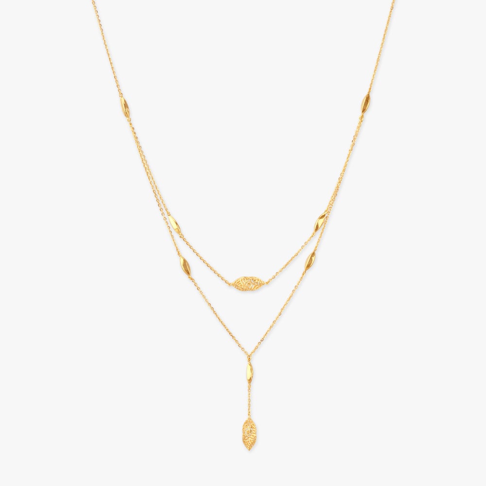 Drape Leaf Gold Necklace,,hi-res image number null