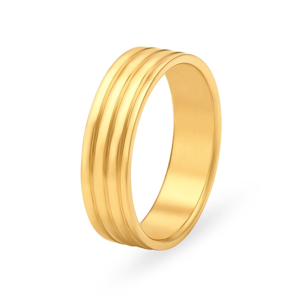 Lustrous Layered Gold Challa Ring for Men