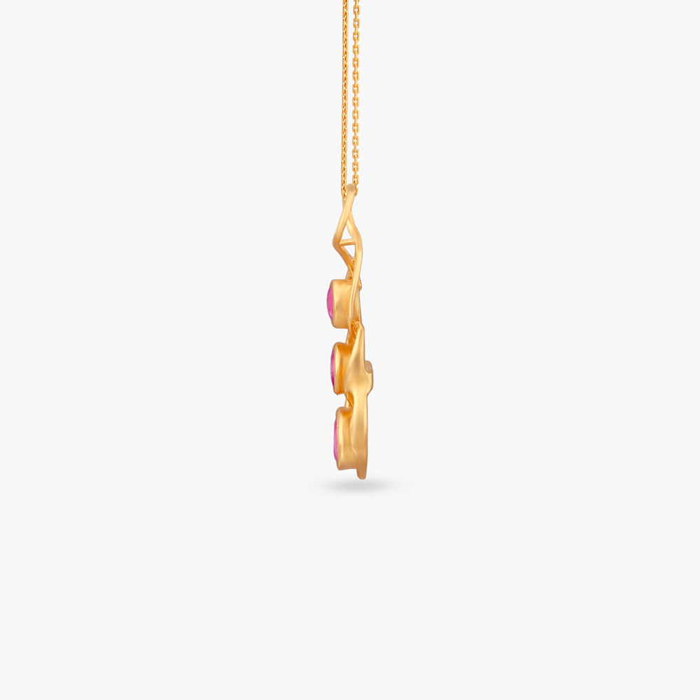 Scarlet Cascade Gold Pendant,,hi-res image number null