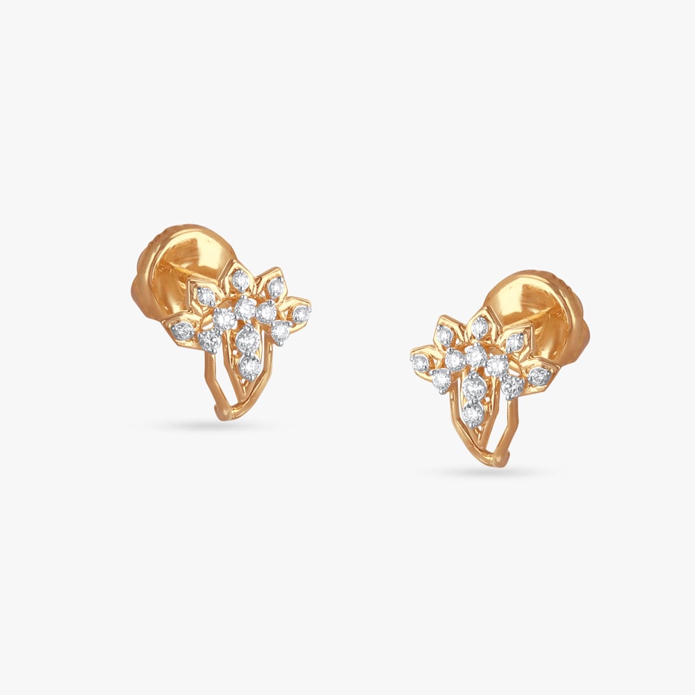 Blossom Emblem Diamond Hoop Earrings,,hi-res image number null