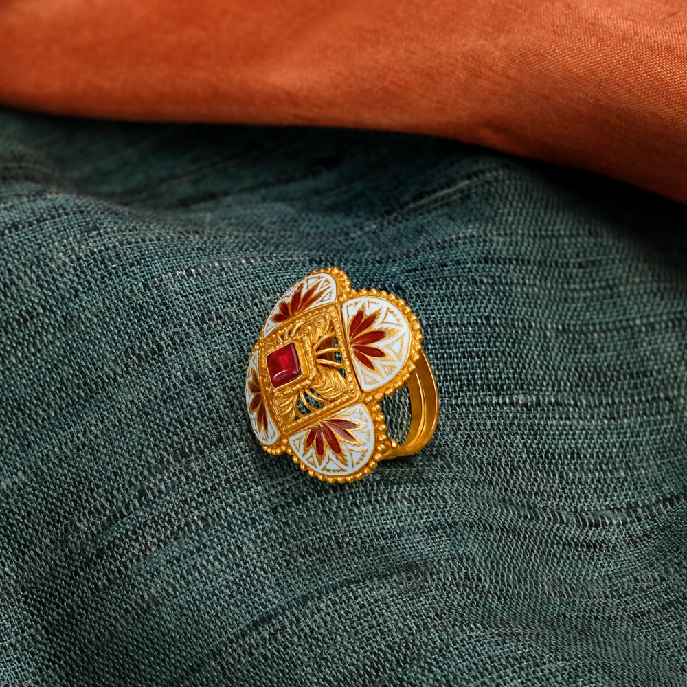 Blooming Enamel Ring,,hi-res image number null