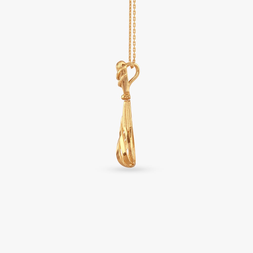 Twisted Gleam Gold Pendant and Earrings Set,,hi-res image number null