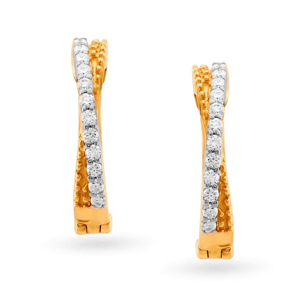 Classic Gold and Diamond Bali Earrings,,hi-res image number null